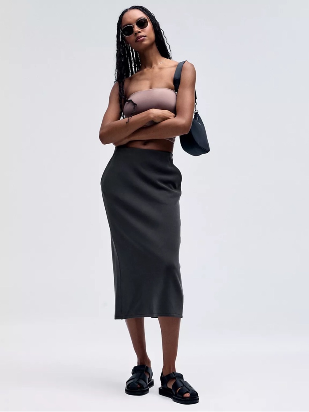 Lululemon Softstreme High-Rise Midi Skirt Charcoal Size 6 - Picture 2 of 10